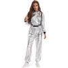 Linyuir Costume Da Astronauta Metallizzato Lucido Per Donna Tuta Con Zip Costume Per Feste Di Halloween