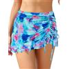 SHEKINI Donna Gonna da Nuoto Elegante Slim Gonna da Bagno Ruched Sportivo Costumi da Bagno Donna Costruito nel Bikini Pantaloni Gonna Corta Vestito da Spiaggia（S，Tie Dye）