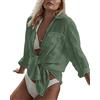 Xinlong Costume da Bagno Donna Copricostume Mare Copribikini Sexy Camicia Maglia Tunic per Spiaggia Vacanze Estivo (Verde)