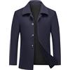 MODFUL - Cappotto da uomo in lana, corto, caldo, casual, soprabito invernale, trench, giacca a peacoat, blu navy, XL