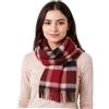 Hamilton Kilts Sciarpa in lana d'agnello 100% sciarpa scozzese Clan Tartan, lussuoso scialle invernale a stola con nappe, Marrone
