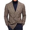 pvucpot Uomo doppiopetto a spina di pesce Uomini Suit Tweed Giacca di Smart Wedding Blazer