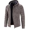 HEONSATI Cappotto Uomo Lana Frontale Aperte Slim Cardigan con Cappuccio Elegante in Maglia Giacca Zip Up Maniche Lunghe Casual Sweaters Lavorato a Maglia Calda Felpa Maglia Giacche da Uomo Lavorato Leggero