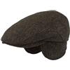 Hut Breiter Breiter Berretto Invernale da Uomo con Paraorecchie Flatcap Berretto Piato con Visiera Basco Scozzese 100% Lana Protezione per Le Orecchie - Pieghevole Delicato sulla Pelle e Comodo Grigio 59