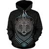 ALPTEC Felpa con cappuccio vichingo da uomo Mitologia norrena Rune e orso Totem Felpe con cappuccio Pullover Felpe con cappuccio stampate 3D Felpa Felpa con cappuccio casual (Color : Bear, Size : XL)
