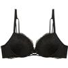 YAMAMAY - Reggiseno Push-Up con Ferretto, Donna, Linea Malice, Nero, Ricamo Floreale, Pizzo con Fibre Riciclate