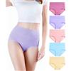 wirarpa Mutande Donna Slip Vita Alta Culotte in Cotone Pacco da 5 Multicolor Taglia XS