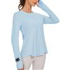 IECCP Camicetta Sportiva da Donna, a Maniche Lunghe, UPF 50+, Protezione dai Raggi UV, Maglietta a Maniche Lunghe, vestibilità Sottile, con Foro per Il Pollice, rashguards