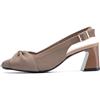 Generico Sandali Donna Estive Moda Pianta Larga Decollete Con Tacco Slingback Decolte Sposa Sandals Cerimonia Antiscivolo Casual Tacchi Comode Eleganti Scarpe Sandalo