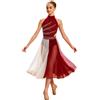 Freebily Vestito da Balletto Danza Lirica Contemporanea Bambina Abito Lungo da Pattinaggio Artistico con Strass Body Ginnastica Ritmica Costume da Ballo Latino Moderno Jazz Borgogna 11-12 Anni