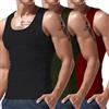 Generico Canotta Uomo Palestra Muscolo Estiva Bodybuilding Tank Top Allenamento Sportive Palestra Canotte Senza Maniche Aderente Elasticizzato Canottiera Stringer Ad Asciugatura Rapida Cotone Vest 3pc