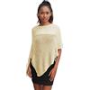 creazioni unique Poncho Coprispalle da Donna Elegante da Cerimonia o Sera - Poncho Donna in Rete di Viscosa Termica con Essenza di Fiore di Ciliegio (Avorio Oro)