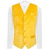 King & Priory Gilet in velluto giallo senape, 5 bottoni, 3 tasche