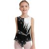 TiaoBug Ragazze Ginnastica Leotards Body Danza Classica Moderna Ginnastica Artistica Abito da Pattinaggio Artistico con Strass Vestito da Ballo Latino Tango Dancewear Bianco 11-12 anni