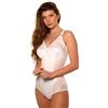 Istintiva Rossella - Body Contenitivo Modellante Donna | Effetto Snellente Pancia Piatta | Coppe morbide in Pizzo Senza Ferretto Leggermente Imbottite | Spalline Regolabili | Bianco, Taglia 3C