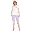 e.Femme® Pigiama da Donna 806 in Cotone e Modal Ecru/Viola 46