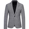 IQYU Blazer da uomo a quadretti, Blazer da uomo con un bottone, Blazer dal taglio slim con tasche, Giacca slim fit, Cardigan con risvolti per uomo, Giacca sportiva casual da uomo, Giacca leggera moda