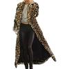 Generic Cappotto da donna con stampa leopardata in pelliccia sintetica, manica lunga, davanti aperto, caldo, soffice, giacca lunga, capispalla (Caffè,XXL)
