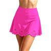 SHEKINI Gonna da nuoto da donna a vita alta, con pantaloncini integrati, rosa fluorescente, M