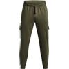 Under Armour Men's Standard Rival Fleece Cargo Jogger, (390) Marine OD Green / / White, Medium