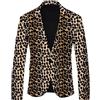 pvucpot Uomo Feste Animali Leopardo Stampa Intagliato Risvolto Leggero Slim Abito Giacca Giacca Giacca