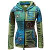 SHOPOHOLIC FASHION Giacca da Donna con Ricamo a Fiori, Taglio Pixie, con Cappuccio, Stile Etnico, Hippy, Mix Blu., M