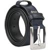 Police Cintura Uomo in Vera Pelle, Fibbia Nickel Free, Accorciabile, Alta 4 cm Con Cuciture, Con Scatola