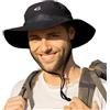 TOP-EX XL/XXL Cappello da sole a tesa larga, unisex, UPF 50, impermeabile, regolabile, traspirante, per avventure all'aperto, escursionismo, pesca, safari, facile da riporre, 89026_nero, XL/XXL