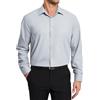 HISDERN Camicia Grigio da Uomo a Maniche Lunghe Camicia da Lavoro in Fibra di bambù Elegante Causale Non Stirata vestibilità Regolare con Tasca,3XL