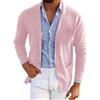 Generisch Cardigan da uomo bianco, da uomo, elegante, blazer alla moda, tinta unita, per le mezze stagioni, caldo, per il tempo libero, traspirante, comodo, per le attività all'aria aperta, Colore: rosa., 3XL