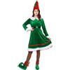 pvucpot Costume da Elfo Donna Costume Babbo Natale Vestito Natalizio Abito di Flanella Set di Mrs Claus Costume Carnevale Natale Carnevale
