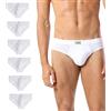 Intimitaly Liabel ® 6 Slip Uomo Cotone Mutande Uomo Bianche Colorate Intimo Uomo LS024 (6 Slip Bianchi, XXXL)