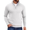 COOFANDY Pullover 1/4 Zip Uomo Collo Alto Maglione Inverno Casual Smart Maglieria Aderente Bianco S
