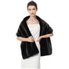 BEAUTELICATE coprispalle Stola Donna Pelliccia Sintetica Sciarpa Scialle Pelliccia Elegante per Sposa Damigella Matrimonio Invernale Cerimonia (Aggiornato - Nero,Taglia unica)