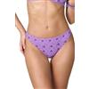 Goldenpoint Donna Costume da Bagno Sangallo Double - Parte Bassa del Bikini - Brasiliana Fianco Basso in Sangallo con Ricami in Morbida Microfibra Taglia S Colore Viola
