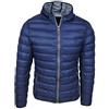 Evoga Piumino Uomo Trade Invernale Casual Giubbotto Giacca Slim Fit (IT, Testo, M, Regular, Regular, Blu Con Cappuccio)