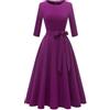 Dasongff Abito vintage anni '50 Donna Retro Rockabilly Pin-Up Chic Ed Elegante Abiti Senza Maniche a Pois Anni 40 50 60 Swing Casual da Ballo Matrimonio Cocktail Cerimonia, viola., L