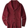 ZHILI Cardigan Sciarpa da Uomo Collare Bag Wired Solid Color Buttons Autunno e Inverno Mens Abbigliamento