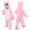 Doladola Pagliaccetti per bambina con Cappuccio Animale Flanella tutine neonato invernali (Dinosauro Rosa, 2-3 anni)