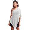 creazioni unique Poncho Coprispalle da Donna Elegante da Cerimonia o Sera - Poncho Donna in Rete di Viscosa Termica con Essenza di Fiore di Ciliegio (Bianco Argento)