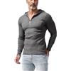 Muscle Alive Uomo Moda Felpe Quarter Zip Up Atletico Fitness Felpe con Cappuccio Pullover Manica Lunga Slim Fit Grigio Scuro M