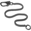 Ahiller Catena Pantaloni Uomini 61cm Nero Acciaio Inossidabile Resistente Catene Portafoglio Biker con Clip a Moschettone e Fermaglio Rotondo - Quadrilatero