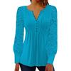 Kobilee Maglia Elegante Donna Curvy Scollo a V Top Camicia Leggera Cotone Camicette Cerimonia Invernali Bianca Blusa Taglie Forti Manica Lunga in Pizzo Comode Maglie