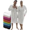 LEBENGOOD - Accappatoio unisex da donna e uomo, 100% cotone spugna americana 400 g, con cintura, tasche, perfetto per la doccia, come vestaglia morbida o come asciugamano (3XL, Blanco)