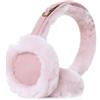 MGGMOKAY Paraorecchie da Donna/Uomo invernali Calde Earmuffs in vera pelliccia,pieghevoli paraorecchies da esterno,Rosa