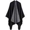 Generic Mantello di lana da donna scialle avvolgere poncho mantello cardigan maglione aperto davanti per regali sciarpe leggere per le donne cotone estivo, Grigio scuro, Etichettalia unica