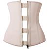 YIANNA Donna Corsetto Stringivita Modellante Waist Trainer Dimagrante Bustino Modellante Corpetto Corset Pancera Snellente Latex Beige con Cerniera 2219 M