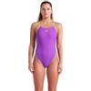 ARENA Women's Feel Web Back One Piece Swimsuit Costume Intero, Viola/Lime Artico, 44 Donna