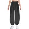 iiniim Pantaloni da Uniforme di Kung Fu per Bambini Pantaloni di Seta con Vita Elastica E Gamba Larga Costume da Danza Araba Indiana Nero 7-8 Anni
