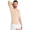FINN Maglia Intima Anti-Sudore Uomo con scollo a V e Assorbenti Ascellari contro Sudorazione Eccessiva - Canottiera con Protezione Garantita contro Macchie di Sudore e Cattivo Odore Color Pelle L